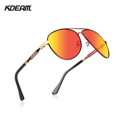 China 2019 Aviation Sun Glasses Men Custom Fashion Polarized Metal Sunglasses Designer KDEAM Sunglasses Fashion Floor Lenses for sale