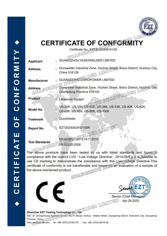 CE - Guangdong DuroPower Industries Limited