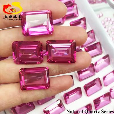 China Color Set Or Fire Beautiful Natural Rough Rectangle Step Cut Pink Topaz Gemstone for sale