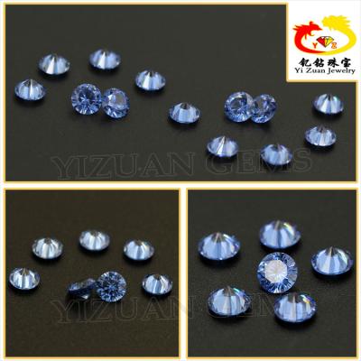 China Wholesale Game or Color Fire Round Size Jewllery Blue Synthetic CZ Stone for sale