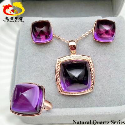 China Game or Color Fire Natural Amethyst Crystal Gemstone Pendant Necklace Jewelry for sale