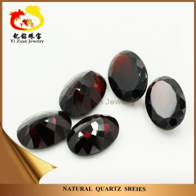 China Color Set or Fire High Quality Natural Dark Cut Oval Loose Mineral Gemstones Garnet Crystal Quartz Diamond Facets for sale