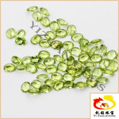 China Faceted Colored Game Or Fire Oval Cut Raw Natural Olive Peridot Stones Beads for sale