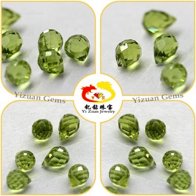 China Game or Color Fire Machine Automatic Cut Facets with Natural Hole Peridot Beads for sale