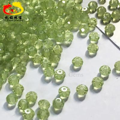 China Factory Price Natural Faceted Green Loose Beads Peridot Limestone DIY Gemstone DIY Jewelry Pendant Accessory For Sale for sale