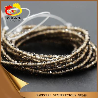 China Jewelry Natural Semi Precious Faceted Smoky Quartz Gems Ball Beads for sale