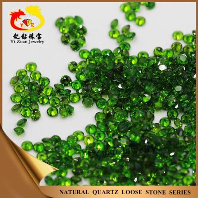 China Automatic color game or fire machine cut around wholesale natural green chrome formed diopside for sale