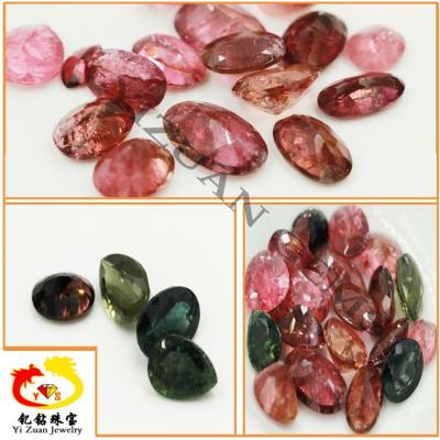 China Color Set Or Fire Wholesale Price Natural Oval Colored Red Tourmaline Cut Gemstone for sale