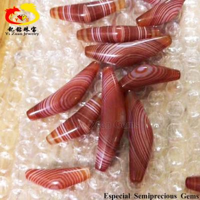 China Color Play Or Fire Dyed Agate Price Triangle Brown Agate With Lines Semi Precious Gemstone for sale