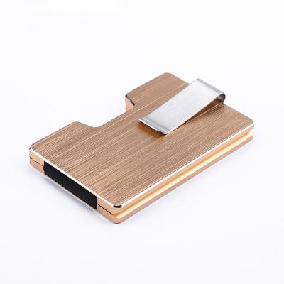 China Fashion Metal Allure Gold Wallet 3 in 1 RFID Blocking Stainless Steel Money Clip Small Cash Credit Card Holder for sale