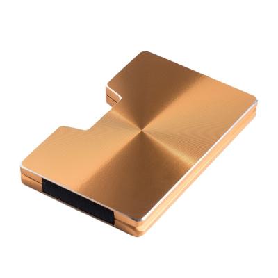 China Luxury Ultra Thin RFID Blocking Minimalist Titanium Metal Allure Gold Wallet Aluminum Alloy ID Credit Card Holder for sale