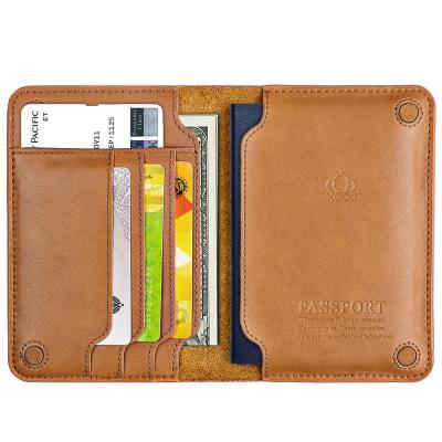 China Fashion Multifunctional Leather Case Passport Holder Genuine Leather Passport Cover For Travel for sale