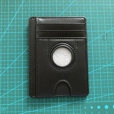 China 2021 New Arrival RFID Airtag Hidden In Wallet Credit Card Holder RFID Slim Genuine Leather Airtag Wallet for sale