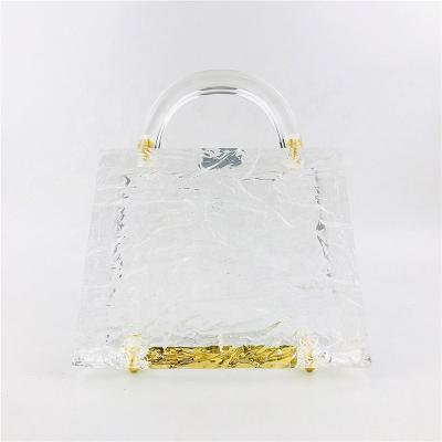 China Fashion Quality Clutch Bag Women Girl Summer Mini Small Purse Bag Wedding Party Transparent Clutch Tote Bag Clear Acrylic Ice Box Bag for sale