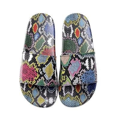 China Fashion Trend Sandals For Women Flats Snake Copy Slides Toe Slip-On Casual Shoe Slipper Open for sale