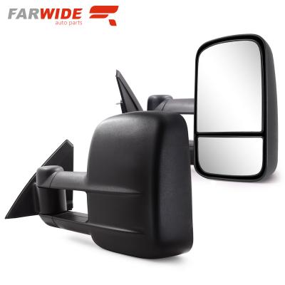 China ABS+glass FARWIDE Manual Black Extendable Tow Side Mirror For Mitsubishi Triton 2005 - 2015 for sale