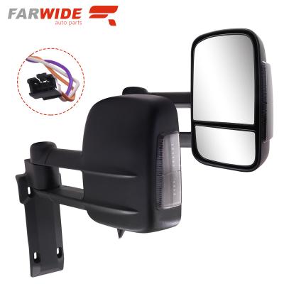 China ABS+glass FARWIDE Electric Turn Signal Light Towing Side Mirror For Nissan Patrol y60 1987 - 1997 for sale