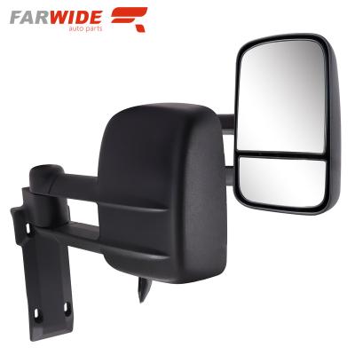 China ABS+glass FARWIDE Manual Black Side Tow Mirror For Nissan Patrol y60 1987 - 1997 for sale