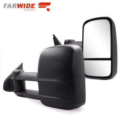 China ABS+glass FARWIDE Black Manual Rearview Side Towing Extendable Mirror For Nissan Navara Np 300 2015 - 2020 for sale