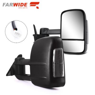 China ABS+glass FARWIDE Pickup Truck Accessories Power Turn Signal Glass Tow Side Mirror For Toyota Land Cruiser 80 Series 1990 - 1998 for sale