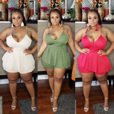 China QUICK DRY Plus Size Two Piece Short Set Women Sets Clothing 5XL Sportswear Outfits Summer Shorts Set for sale