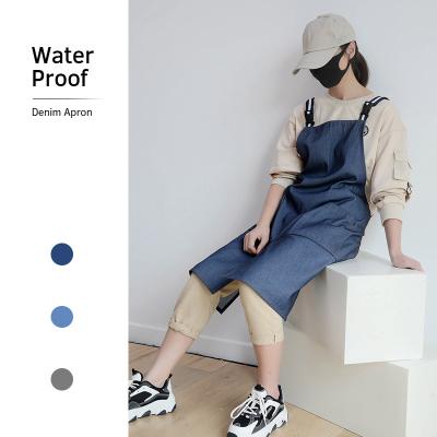 China High Quality Japanese Garden Pinafore Denim Apron Cotton Kitchen Florist Work Artist Sleeveless Cleaning Apron 100% Waterproof for sale