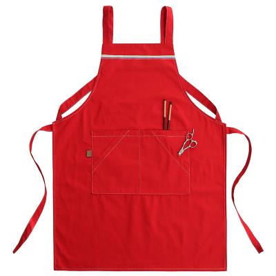 China Custom Logo Cotton Canvas Kitchen Cleaning Apron for Women Men Chef Stylist Grill Restaurant Bar Shop Cafes Beauty Bib Apron Adult for sale