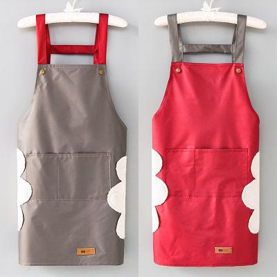 China Cheap Promotional Cleaning Thicken Kitchen Oilproof Waterproof Belt Hand Apron Customized Logo Canvas Funny Chef Apron With Pockets for sale