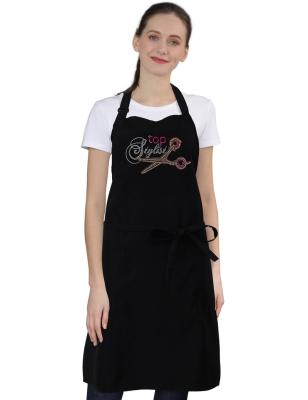 China High Quality Barber Cleaning Apron With Rhinestone Barber Shop Apron Tools For Hairdresser Apron Long Ties Barber Work for sale