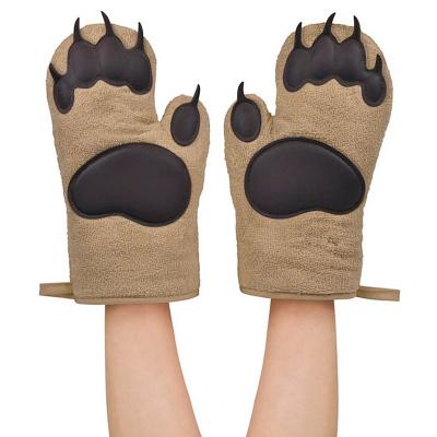 China Cute Cartoon Oven Mitt Heat Insulation Gloves Microwave Gloves Heat Resistant Mid Century Modern Custom Thickened Silicone Baking Gloves for sale