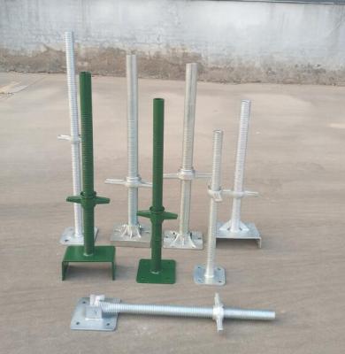 China Industrial Scaffolding Adjustable Screw Leveling Jack Uhead Jack Base With Base Plate for sale