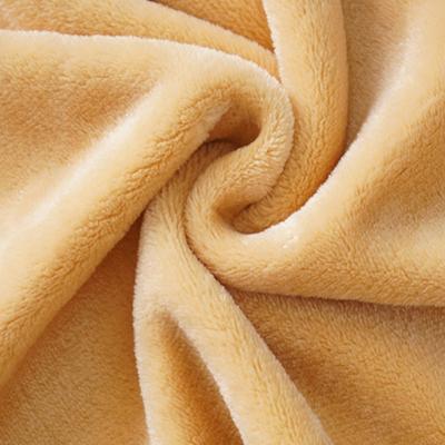 China Polyester Solid Color Stock Two Sided Flannel Fleece Tear-Resistant Knit Fabric For Blanket for sale