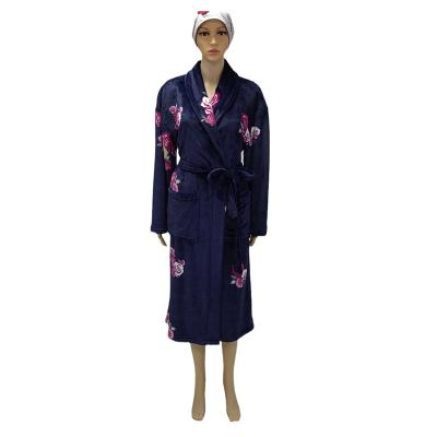 China Wholesale Thermal Nightgowns Winter Sleepwear And Luxury Flannel Fleece Bathrobe Long Robe With Shawl Collar for sale