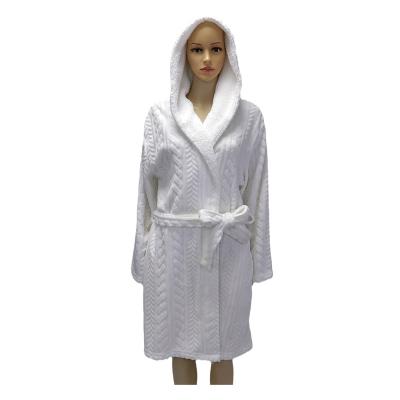 China Hot Sale Winter Thermal Sleepwear Coral Shear Luxury Designer Nightgowns Bathrobe With Plush Fleece Hood for sale