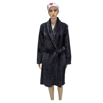 China Thermal Robe Nightgowns Cutting Luxury Flannel Fleece Bathrobe Women And Custom Sleepwear With Shawl Collar for sale