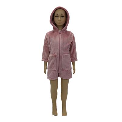 China Luxury bathrob high quality thermal flannel fleece kids and cute nightgowns kids also sleepwear with zipper for sale