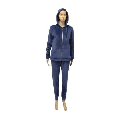 China QUICK DRY zipper with top hood nightgowns women customer pajamas for velvet homewear set for sale