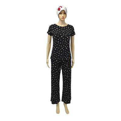 China Wholesale QUICK DRY Women's Dot Printing Pajamas Top Shorts Sleepwear Sets Also For Ladies Cheap Nightgowns for sale