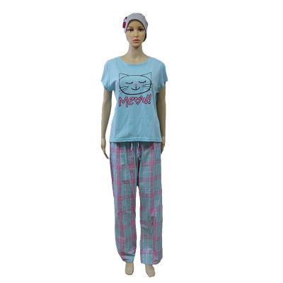 China Plus Size Nightgowns Breathable Cotton Woven Pants Pajamas For Women Set And Also Sexy Two Piece Nightgowns for sale