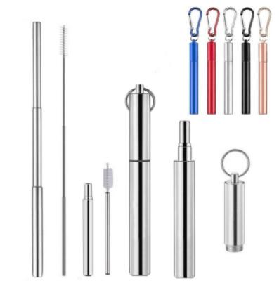 China Wholesale Portable Straw Stainless Steel Folding Straw 100% Eco Friendly Reusable Straws for sale