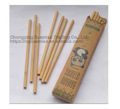 China Eco friendly reusable bamboo straw boba straw biodegradable Eco bamboo straw individually wrapped for sale