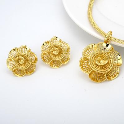 China TRENDY good quality jewelry sets 18k gold plated cheap necklace and earrings jewelry set for sale