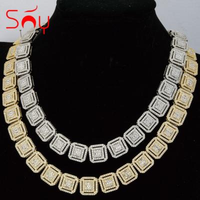 China Hiphop Full Iced Out Men's Bling Bling Hiphop Cadena Jewelry Rhinestone Cuban Link Chain for sale