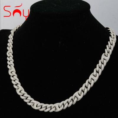 China Hiphop HipHop Jewelry Cuban Chain Iced Out Bling Zircon Micro Pave Link Statement Necklace for sale