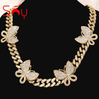 China Hiphop Full Iced Out Men's Bling Bling Hiphop Cadena Jewelry Rhinestone Cuban Link Chain for sale