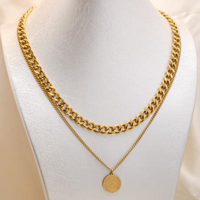 China FASHIONABLE Wholesale Custom 18k Gold Necklace Women Jewelry Stainless Steel Necklace for sale