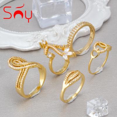 China Hiphop Zedear Jewelry 18K Gold Plated Copper Rings Finger Chunky Wedding Zircon Ring for sale