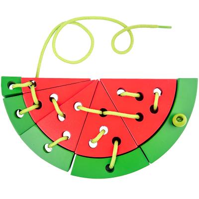 China Educational Montessori Hand Spinning Ability Forming Wooden Fruit Toys For Children As Picture for sale