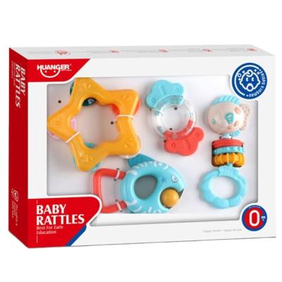 China ABS+TPR+PP+PC Rattle Teether Set Toys 0-3 Years Old Bed Bell Gift Calming Toy Cylinder Baby Rattles And Teethers for sale