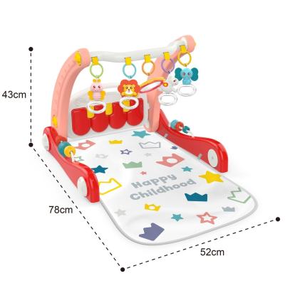 China Toy Huanger Educational 2021 Multifunctional Educational 2 in 1 Game Mat Piano Gym Baby Activity Baby Toys for sale